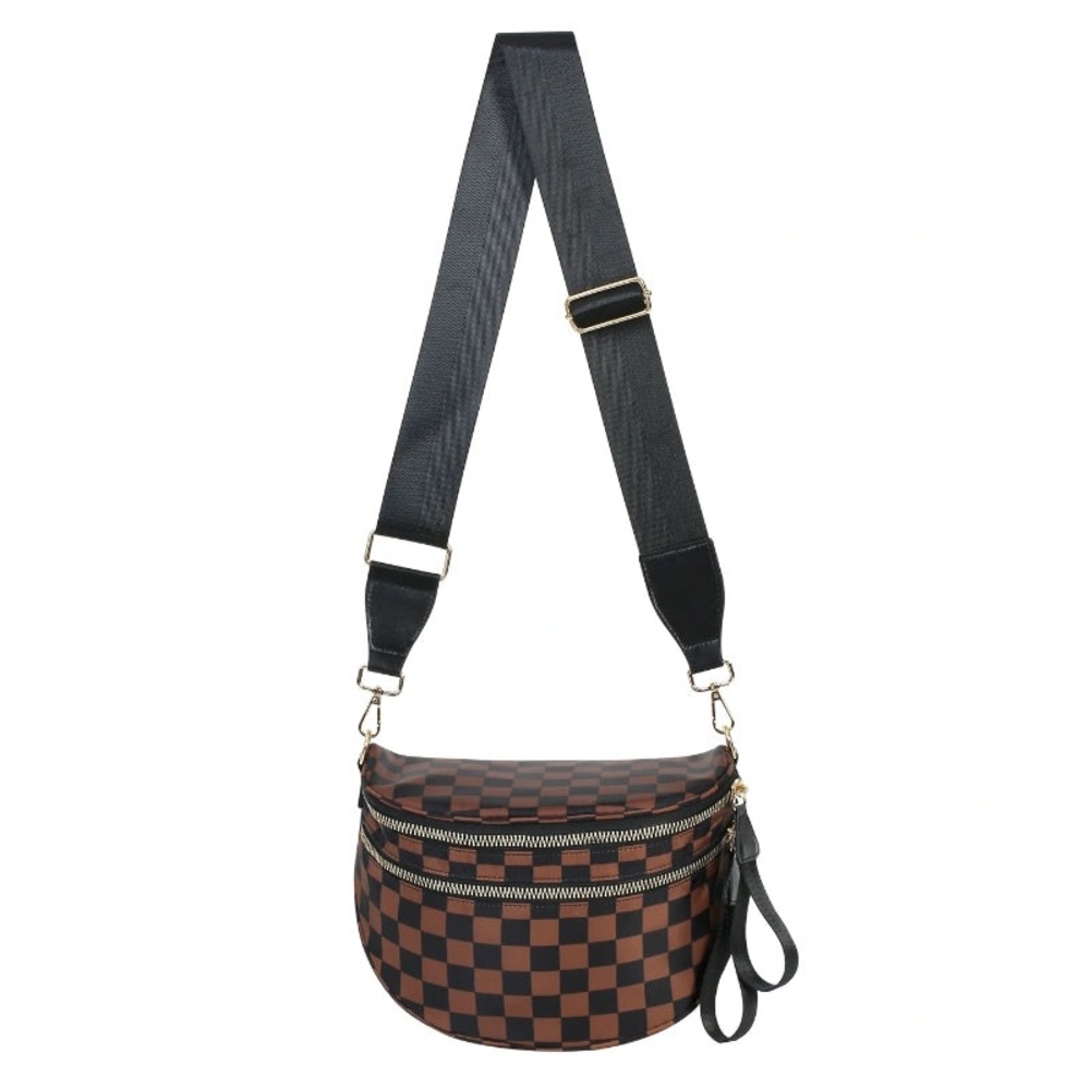 *VIRAL* Stylish Checkered GoFree Brown and Black Crossbody Bag
